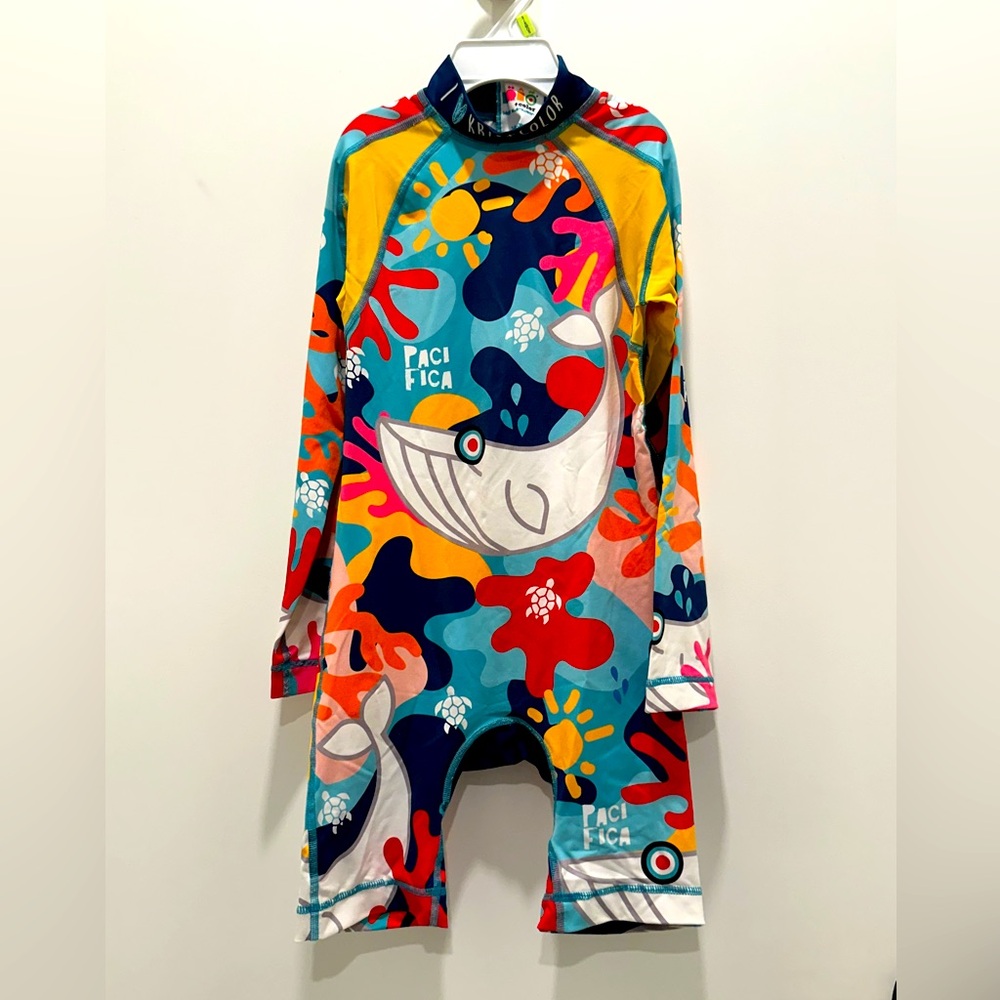 Krio Color Unisex Long Sleeve Sunsuit Size 4-6. In Excellent Condition